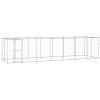 Outdoor Dog Kennel Galvanized Steel with Roof 182.3 ft²