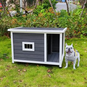 Outdoor Puppy Dog Kennel ,Waterproof Dog Cage, Wooden Dog House with Porch Deck