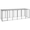 Dog Kennel Silver 129.9"x43.3"x43.3" Steel