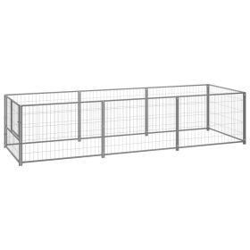 Dog Kennel Silver 32.3 ft² Steel