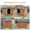 Dog House Outdoor & Indoor Heated Wooden Dog Kennel for Winter with Raised Feet Weatherproof for Large Dogs