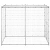 Outdoor Dog Kennel Galvanized Steel with Roof 43.3"x86.6"x70.9"