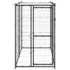 Outdoor Dog Kennel Steel with Roof 43.3"x86.6"x70.9"