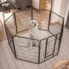 40in Outdoor Fence Heavy Duty Dog Pens 8 Panels Temporary Pet Playpen with Doors