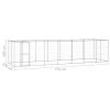 Outdoor Dog Kennel Galvanized Steel with Roof 182.3 ft²