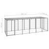 Dog Kennel Silver 129.9"x43.3"x43.3" Steel