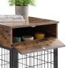 Furniture Dog Crates for small dogs Wooden Dog Kennel Dog Crate End Table; Nightstand(Rustic Brown; 19.69''W*22.83''D*26.97''H)