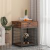 Furniture Dog Crates for small dogs Wooden Dog Kennel Dog Crate End Table; Nightstand(Rustic Brown; 19.69''W*22.83''D*26.97''H)