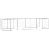 Outdoor Dog Kennel Galvanized Steel with Roof 182.3 ft²