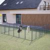 40in Outdoor Fence Heavy Duty Dog Pens 24 Panels Temporary Pet Playpen with Doors