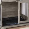 Furniture Dog crate, indoor pet crate end tables, decorative wooden kennels with removable trays. Grey, 32.3'' W x 22.8'' D x 33.5'' H.