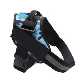 Dog Harness No Pull Reflective Breathable Adjustable Pet (Option: Camouflage blue-S)