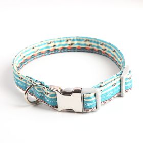 Fashion Cute Simple Pet Dog Collar (Option: Floral green-M)