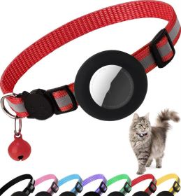 Applicable Airatg Pet Collar Kitten Puppy Reflective Anti-lost Pet Collar Neck (Color: Red)