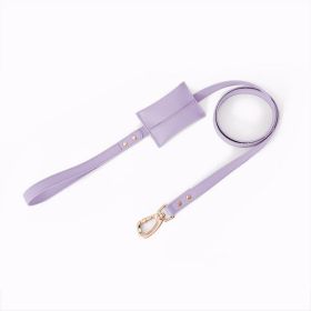 Small Dog Soft Leather Pet Box Leash (Option: Traction ropelavender-150cmX2cm)