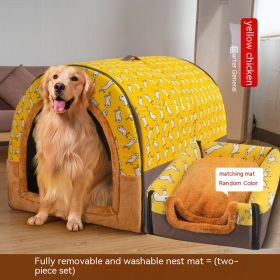 Large Dog House Type Pets Can Be Dismantled And Washed (Option: Yellow A-3XL)