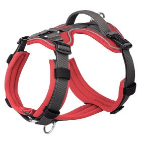 Breathable Reflective Explosion-proof Vest Dog Harness (Option: Red-S)