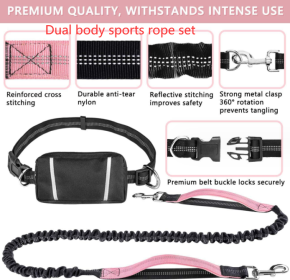 Pet Running Traction Sports Rope Set (Option: Pink-2.5x105x2double body)