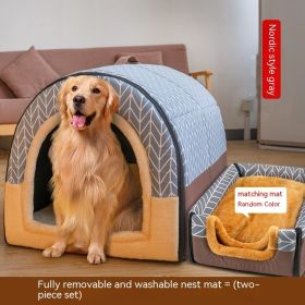 Large Dog House Type Pets Can Be Dismantled And Washed (Option: Gray A-3XL)