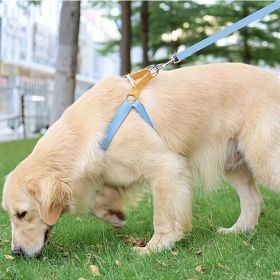 Rainbow Colorblock Pet Harness Set Anti-Escape Vest Type Dog Harness Chest Leash Cotton Designer Puppy Dog Harness Set (Option: Blue-L)