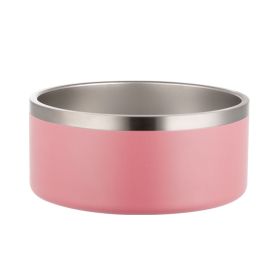 Stainless Steel Dog Bowl Inside And Outside 304 With Silica Gel Pad (Option: Pink-100oz)