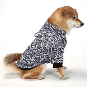 Christmas Dog Clothes Thickened Plaid Hooded Two-leg Sweater (Option: White Paisley-L)