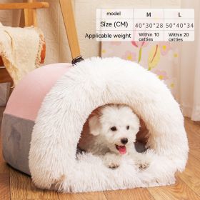 Splicing Portable Pet Bed Portable Warm (Option: Splicing Portable Pink-L)