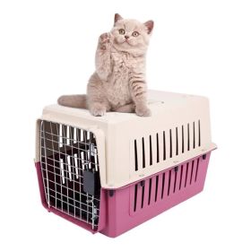 Portable Pet Box Cat & Dog Carrier Cage with Chrome Door (Color: )