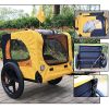 Yellow Outdoor Heavy Duty Foldable Utility Pet Stroller Dog Carriers Bicycle Trailer