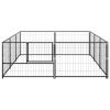 Dog Kennel Black 64.6 ft² Steel