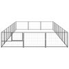 Dog Kennel Black 258.3 ft² Steel