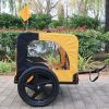 Yellow Outdoor Heavy Duty Foldable Utility Pet Stroller Dog Carriers Bicycle Trailer