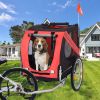 Yellow Outdoor Heavy Duty Foldable Utility Pet Stroller Dog Carriers Bicycle Trailer