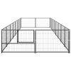 Dog Kennel Black 172.2 ft² Steel