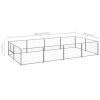 Dog Kennel Silver 86.1 ft² Steel