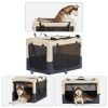 Dog Crates for Dogs, Adjustable Fabric Cover by Spiral Iron Pipe, Strengthen Sewing Dog Travel Crate 3 Door Design