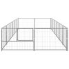 Dog Kennel Silver 129.2 ft² Steel