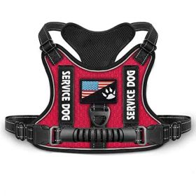 Shock Absorption Comfortable Night Vision Reflective Pet Harness Dog Vest Traction Chest Strap (Option: Red-XS)