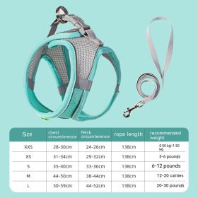 Hand Holding Rope Pet Dog Breast Strap Summer Breathable (Option: Green-XXS)