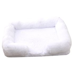 Doghouse Cathouse Plush Round Pet Bed (Option: M27 White-L Containing Inner Sleeve)