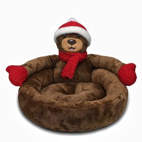 Kennel Winter Warm Three-dimensional Cartoon (Option: Dark Brown Bear-Large 60cm)