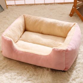 Warm Dog Doghouse Cathouse Cage Nest Large Dog Mat (Option: Light Pink Thick Warm-M)