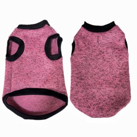 Pet Vest Fleece Lined Padded Warm Keeping Round Neck Pullover Dog Clothing (Option: Pink-XL)