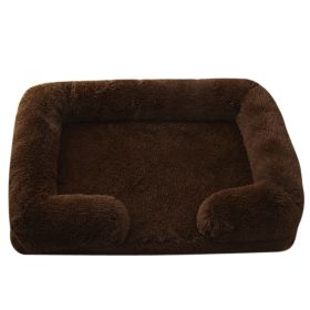 Plush Round Pet Bed Dog Bed Winter (Option: M27 Brown-XL Without Inner Sleeve)