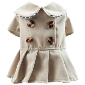 Pet Clothes Khaki Trench Coat Couple Clothes (Option: Button Dress Khaki-L)