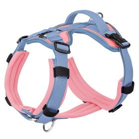 Breathable Reflective Explosion-proof Vest Dog Harness (Option: Pink Blue-M)