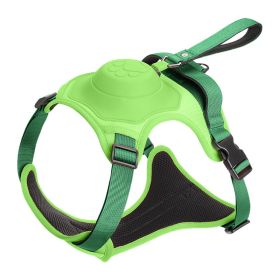 Pet Harness Vest-style Explosion-proof Dog Hand Holding Rope (Option: Grass Green-L)