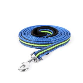 Pet Dog Chain Leash Products Accessories Nylon (Option: Blue Green-L 5m)