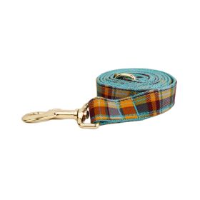 Green Plaid Plain Pet Collar (Option: Dog Leash-S)