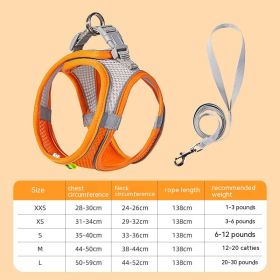 Hand Holding Rope Pet Dog Breast Strap Summer Breathable (Option: Orange-XS)